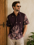Men’s Premium Modern Batik Shirt – Short Sleeve Ethnic Pattern II Size 17