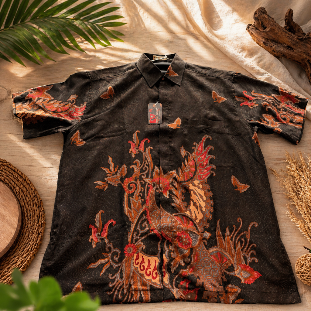 Men’s Premium Indonesian Batik Shirt - Unique Design (Size XL)