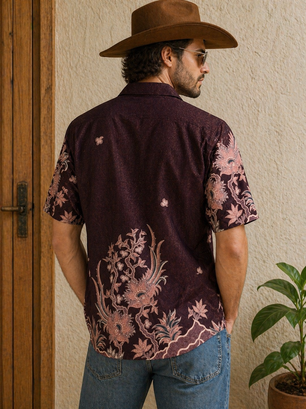Men’s Premium Modern Batik Shirt – Short Sleeve Ethnic Pattern II Size 17
